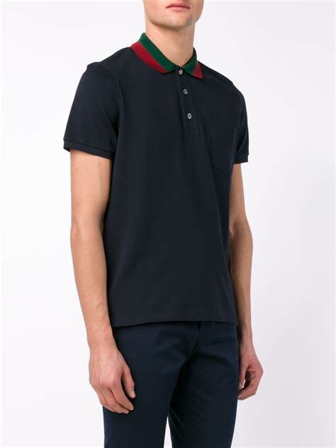 gucci navy blue polo|gucci polo shirts for men.